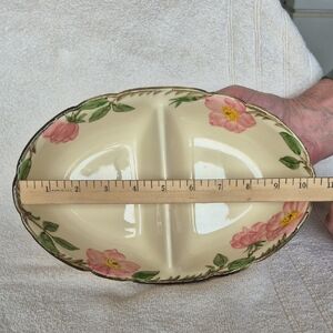 Fransican Desert Rose Oval Divided Vegetable Bowl